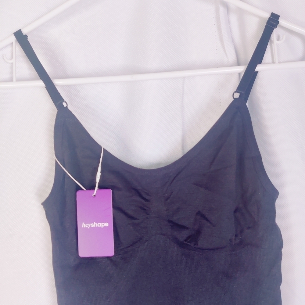 HeyShape Snatched Shapewear Sculpting Bodysuit Sz M Black Hey Shape Straps Snaps - Picture 6 of 11